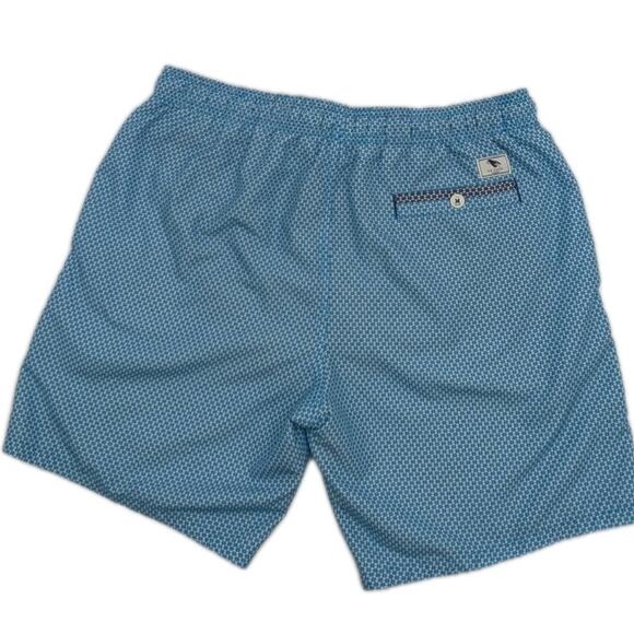 Ted Baker Men's Swim Trunks Size 5 (L) Larkman Lobster Logo Blue Fish Print - Picture 2 of 10